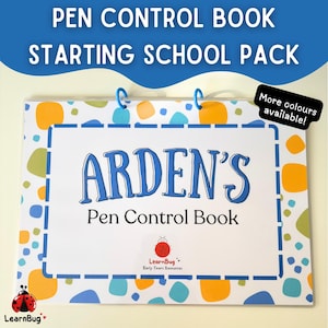 Pen Control Book, Writing Practice , Pen Control Starting School Pack, Tracing Mats , Handwriting Practice, Personalised learn to write name