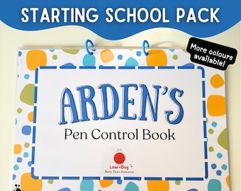 Cuaderno de control de lápiz, práctica de escritura, paquete escolar inicial de control de lápiz, tapetes de trazado, práctica de escritura a mano, aprendizaje personalizado de nombres