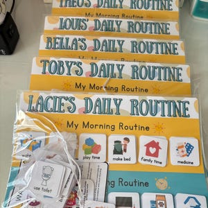 Daily Routine chart, children's routine board, morning and evening chore chart for kids, routine mat, personalised habit tracker image 8
