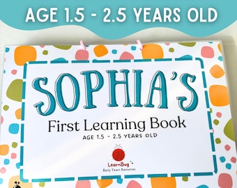 Archivo de aprendizaje personalizado para niños de 2 años, Libro de actividades, Libro tranquilo para niños pequeños, Carpeta de aprendizaje, Carpeta de actividades personalizada, Carpeta educativa