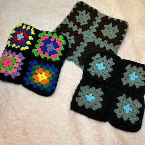 crochet granny square cat beanie