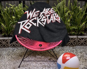 We Are Rockstars - Typographic Design Bath Towel
