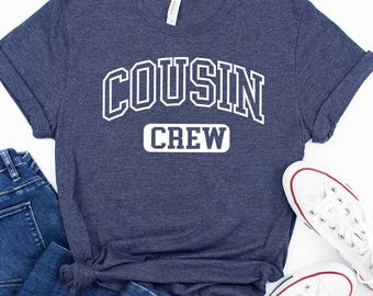 Personalized Cousin Shirts, Cousin Crew,Family Matching Custom Name Sport T-shirt,Cousin Crew Matching Shirts,Custom Family Reunion Shirt