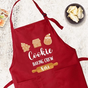 Personalized Cookie Apron,Christmas Apron, Christmas Cookie Apron, Kitchen Gift Idea,Custom Name Apron, Cooking Gift,Funny Holiday Apron