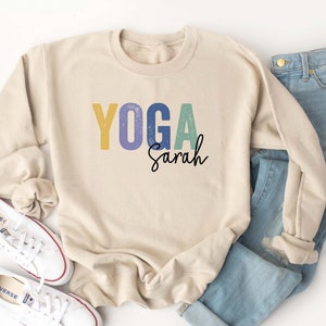 Personalized Yoga Sweatshirt,Personalized Yoga teacher shirt,sweatshirt,Yoga Gift For Women,Mothers Day,Birthday Gift,Birthday Gift,Gym girl
