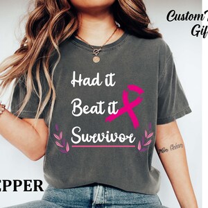 Pink Ribbon Shirt, Cancer Survivor Gift, Breast Cancer Shirt,Breast Cancer Month, Cancer Awareness ShirT,Motivational Gift for Survivors