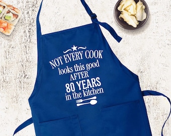 Personalized 80th Birthday Apron, Funny Cooking Gift for 80 Year Old, Custom Chef Apron, Birthday Kitchen Gift, 80 Years Young Apron