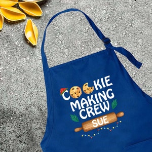 Personalized Cookie Making Crew Apron, Cookie Crew Apron, Kitchen Apron, Christmas Apron, Christmas Cookie Apron, Christmas Lights Apron