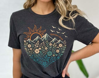 Adventure Awaits Shirt, Camping & Hiking Tee, Wanderlust Travel Shirt, Nature Lover Graphic Tee,Explore More Outdoor Shirt,Road Trip T-Shirt