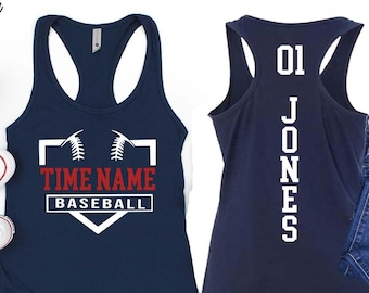Baseball Team Custom Personalized Tank Top,Custom Baseball Number Tank, Baseball Team Name Tank Top, Personalized Baseball Player Tank Top