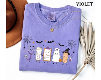 Comfort Colors® Halloween Nurse Shirt,Spooky Nurse Life Shirt, Funny Healthcare Tee, Nurse Gift For Women,Spooky Nurse Shirt,Nurse Gift