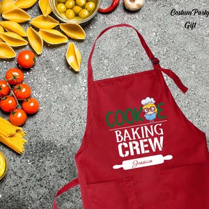 Cookie Crew Apron. Funny Holiday Apron,Christmas Gift,Christmas Apron,Personalized Apron,Christmas Baking Apron,Christmas Cookie Making