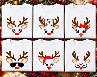 Personalized Reindeer Matching Family Christmas shirts,Custom Name family Christmas 2026 personalized Shirt