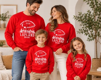 Personalised LAPLAND Family Christmas Sweatshirt, Lapland 2026 Matching Family Christmas Hoodie