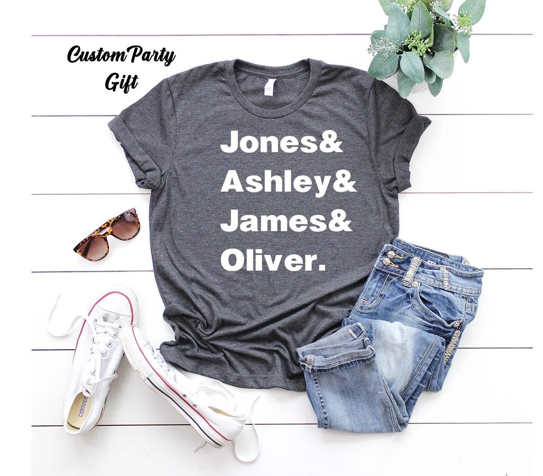 Custom Name List T-shirt,personalized Gift,helvetica Font Name List ...