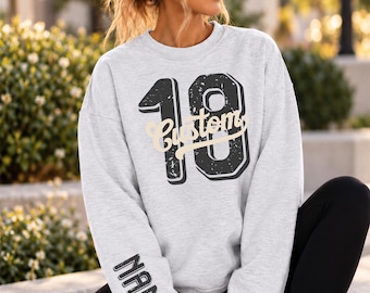 Custom Number and Name Sleeve Print Sweatshirt,Custom Mascot Shirt,Football mom Gift,College Football Hoodie
