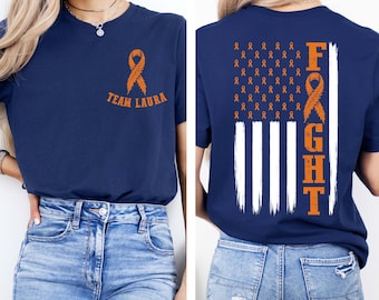 Personalized Leukemia Awareness Shirt,Orange Ribbon Cancer Support Tee,Custom Warrior Team Shirt,Leukemia Awareness Gift,Cancer Warrior Tee