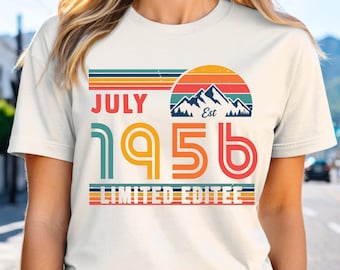 1956 Shirt,70th Birthday Shirt,Flower 1956 Birth Year Number Shirt for Women,Birthday TShirt,Wildflower 80th Birthday,1956 Vintage Style Tee