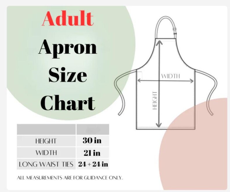 the apron size chart for the apron
