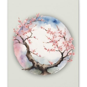 Japandi Canvas Painting ZEN CIRCLE 6, Minimalist Zen Wall Art Gift, Living Room Wall Decor, Japanese Ink-Wash Artwork, Signed Original Art