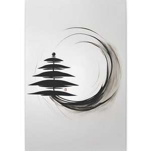 Japandi Canvas Painting ZEN 48, Minimalist Zen Wall Art Gift, Living Room Wall Decor, Japanese Ink-Wash Artwork, Signed Original Canvas Art