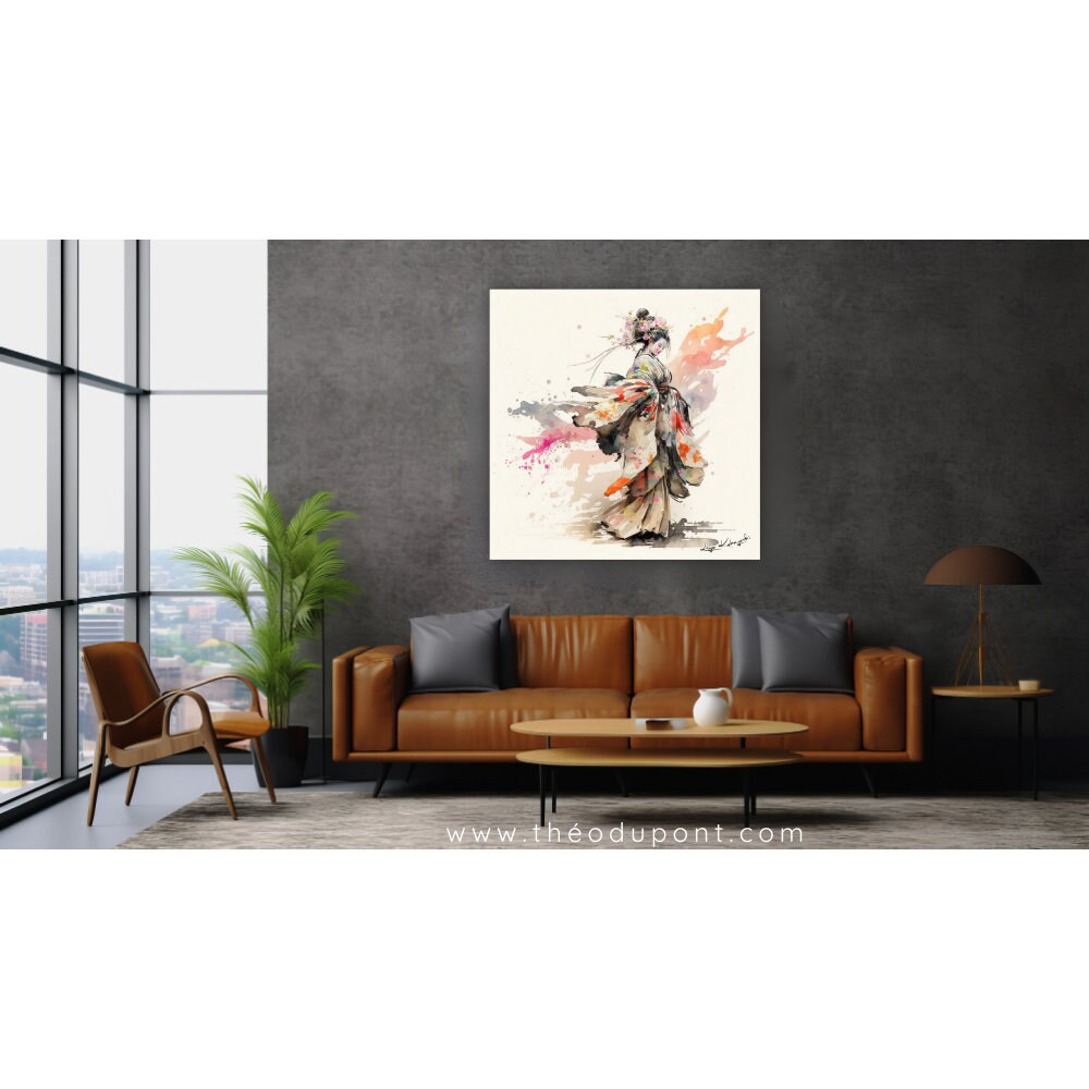Geisha 3 ICHIYURI, Artist-signed Original Art on Canvas, Japanese Wall ...