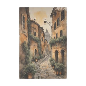 Charming Roman Street Canvas Print, Rustic Italy Wall Art, Cobblestone Alley Decor, European Home Aesthetic, Timeless Gift Idea, Rome 1
