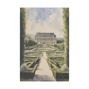 Versailles Palace Garden Canvas Print, French Château Wall Art, Elegant Landscape Décor, Royal Garden Painting, Historical Gift, Versailles1