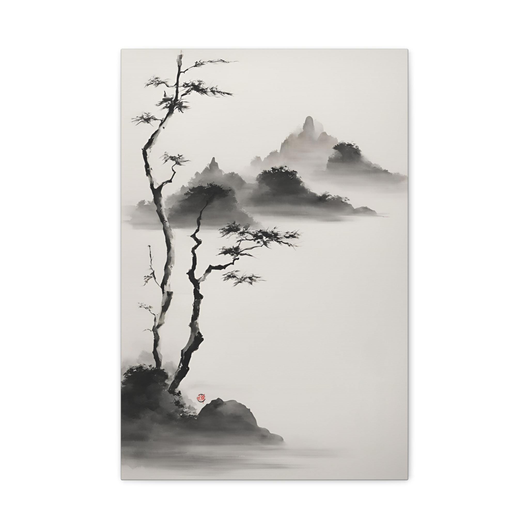 Japandi Canvas Painting ZEN 61, Minimalist Zen Wall Art Gift