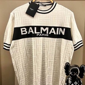 Vintage Balmain Premium T-Shirt aus Strickgarn, Größe 36