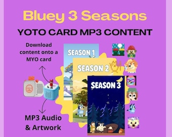 Lista de reproducción de audio MP3 de Bluey Yoto / 150 episodios. Descarga de la tarjeta MYO Tonie.