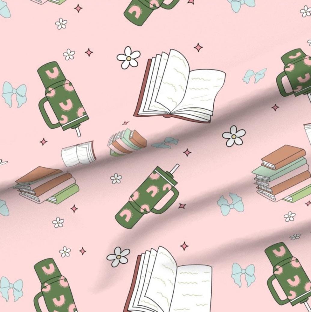 Large Scale Cozy Bookish Seamless Pattern - 12x12 Digital Download for ...