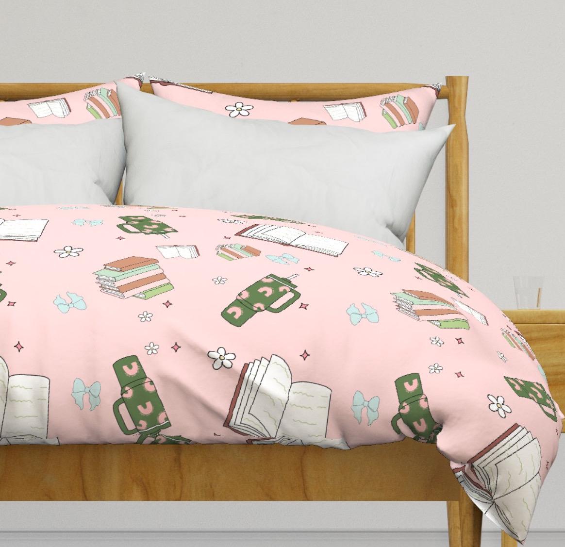 Large Scale Cozy Bookish Seamless Pattern - 12x12 Digital Download for ...