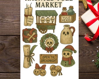 Haunted Yule Market Creepmas Sticker Sheet