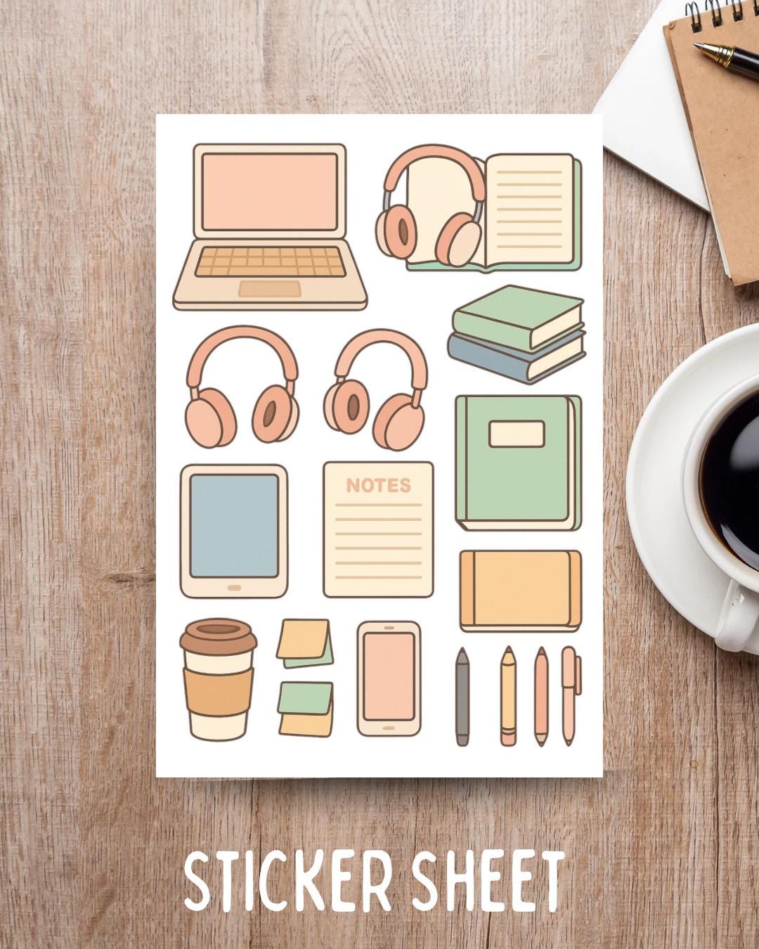 Kawaii Planner Vibes 3 Sticker Sheets – Journal and Planner Stickers ...