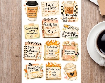 Unhinged Planner Stickers | Funny Journal Sticker Sheets