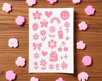 Rosa Sticker für Planner und Journale | Scrapbooking Zubehör | Bujo Accessoires |  Aufkleber