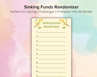 Randomizer voor dalende bedragen, spaaruitdagingen, A6-map, contant budget