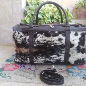 Echt Rindsleder Seesack Rindsleder Weekender Bag Western Gepäcktasche Tasche Haare auf Große Rindsleder Seesack Reise Sporttasche Overnight bag