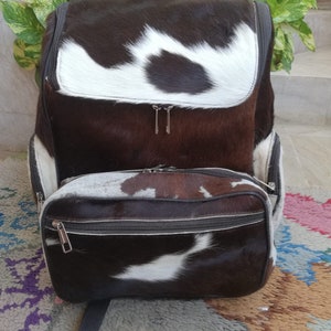 Sac à dos en cuir de vachette, cheveux faits main sur le sac à dos, fabuleux sac tricolore sac à bandoulière pour femme, cadeau pour l'amour, cartable, sac identique à l'image