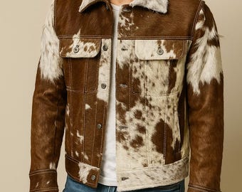 Giacca in pelle di vacchetta con pelo vintage - Moda occidentale