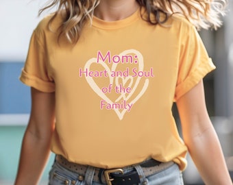 Camicia mamma "Cuore della famiglia", regalo per la festa della mamma, regalo per la mamma, regalo di compleanno della mamma, maglietta per la mamma, regalo per la doccia per bambini, regalo per la migliore mamma