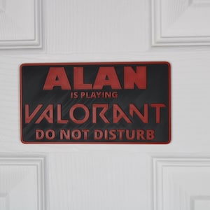 Valorant Door Sign | Custom "Do Not Disturb" Name Plate | Personalized Gamer Wall Decor | Made to Order