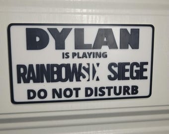 Rainbowsix SIEGE Door Sign | Custom &quot;Do Not Disturb&quot; Name Plate | Personalized Gamer Wall Decor | Made to Order
