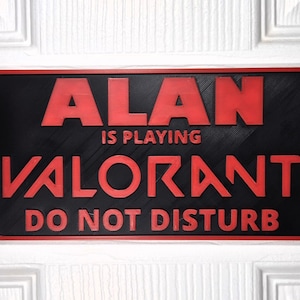 Plaque de porte Valorant | Plaque signalétique personnalisée « Ne pas déranger » | Décoration murale Gamer personnalisée | Fabriqué sur commande