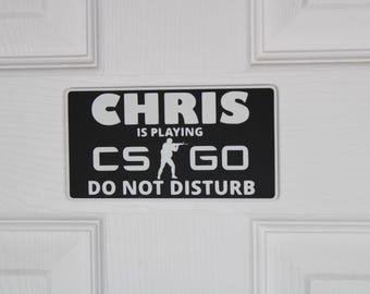 Counterstrike | CS GO Door Sign | Custom "Do Not Disturb" Name Plate | Personalized Gamer Wall Decor | Made to Order