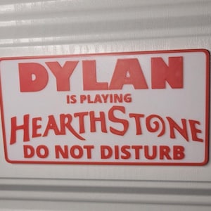 Cartello per porta HearthStone / Targa personalizzata "Non disturbare" / Decorazione murale personalizzata per giocatori / Realizzata su ordinazione