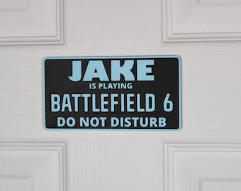 Battlefield | Door Sign | Custom "Do Not Disturb" Name Plate | Personalized Gamer Wall Decor | Made to Order |