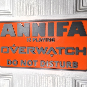 Overwatch Türschild | "Personalisiertes ""Bitte nicht stören"" Namensschild | Personalisierte Gamer Wanddekoration | Auf Bestellung