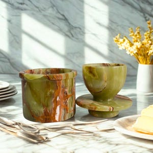 Butter Dish with Lid - French Inspired Butter Crock, Unique Marble Butter Softer, Handmade Butter Keeper with Lid | Christmas Gift for Her